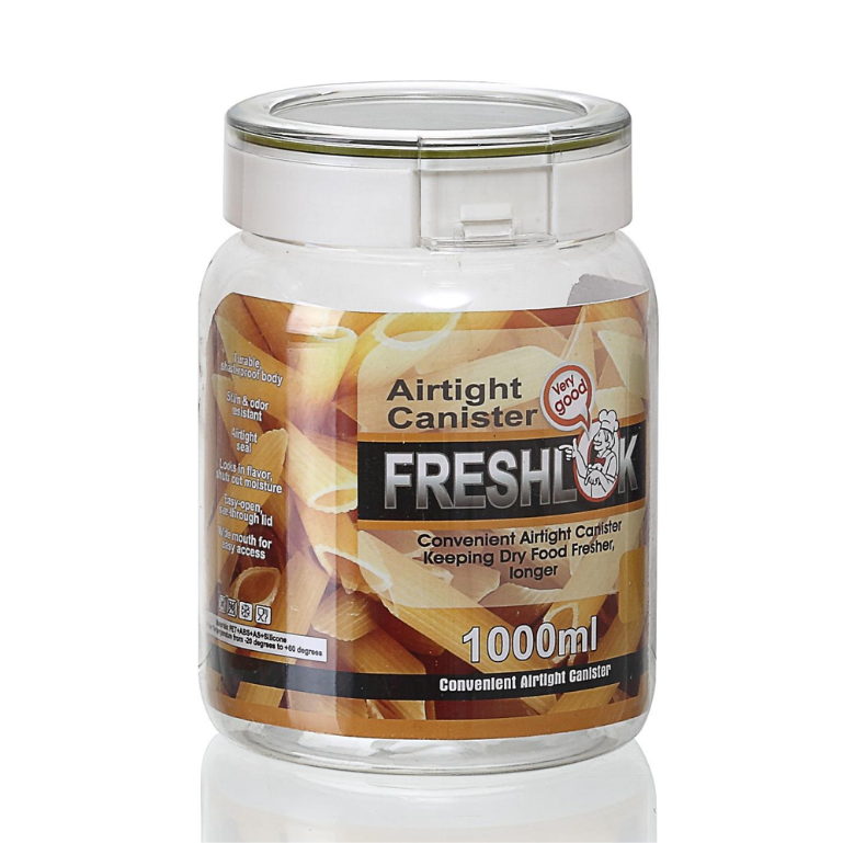 Round Plastic Jar 1000ml with Lid