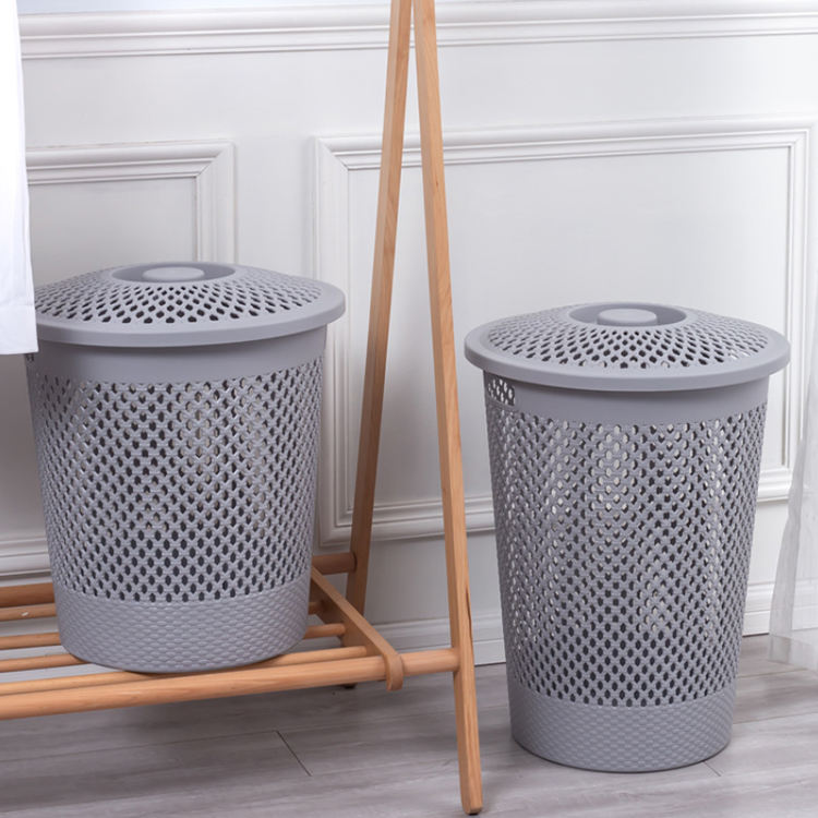 Round Grey Laundry Basket