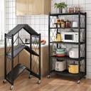 5-Tier Metal Folding Storage Rack – Multifunctional Organizer