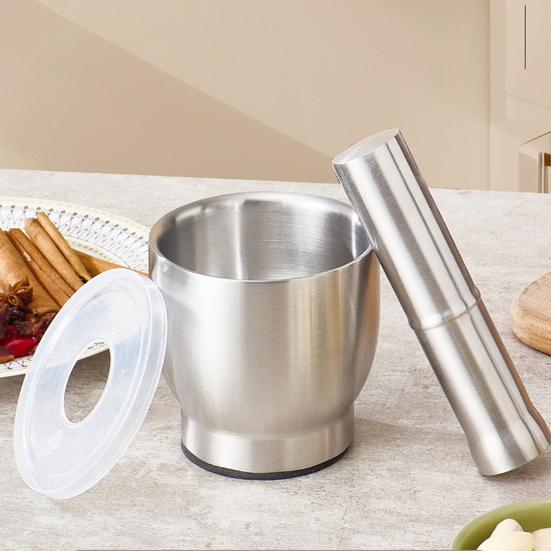 Multi-Use Stainless Steel Mortar with Lid