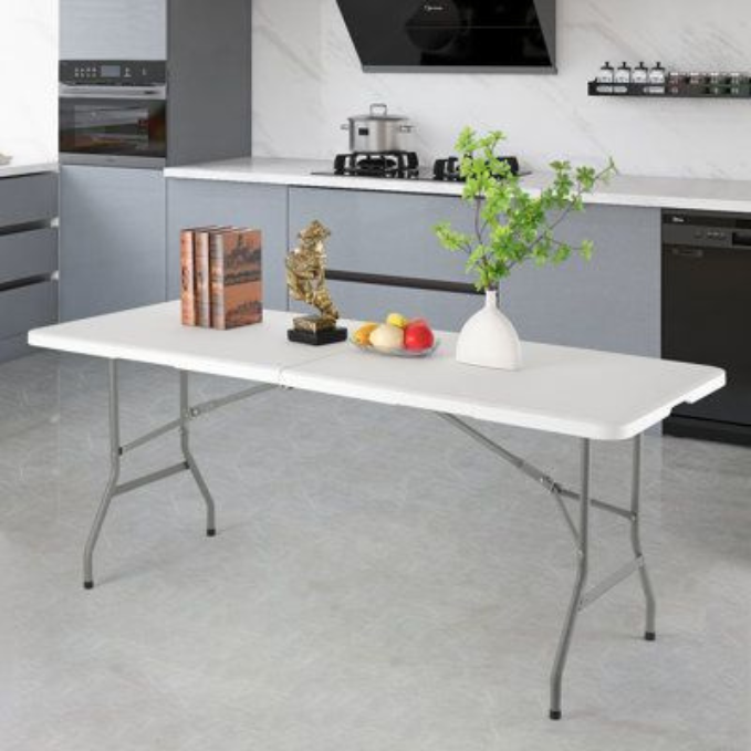8 Foot Rectangle Fold In Half Table 