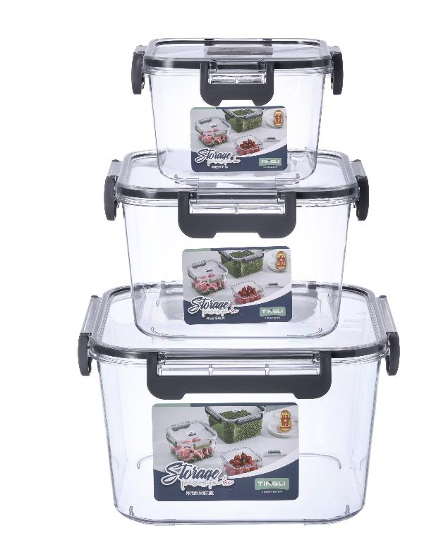 3-Piece Square Food Storage Container Set