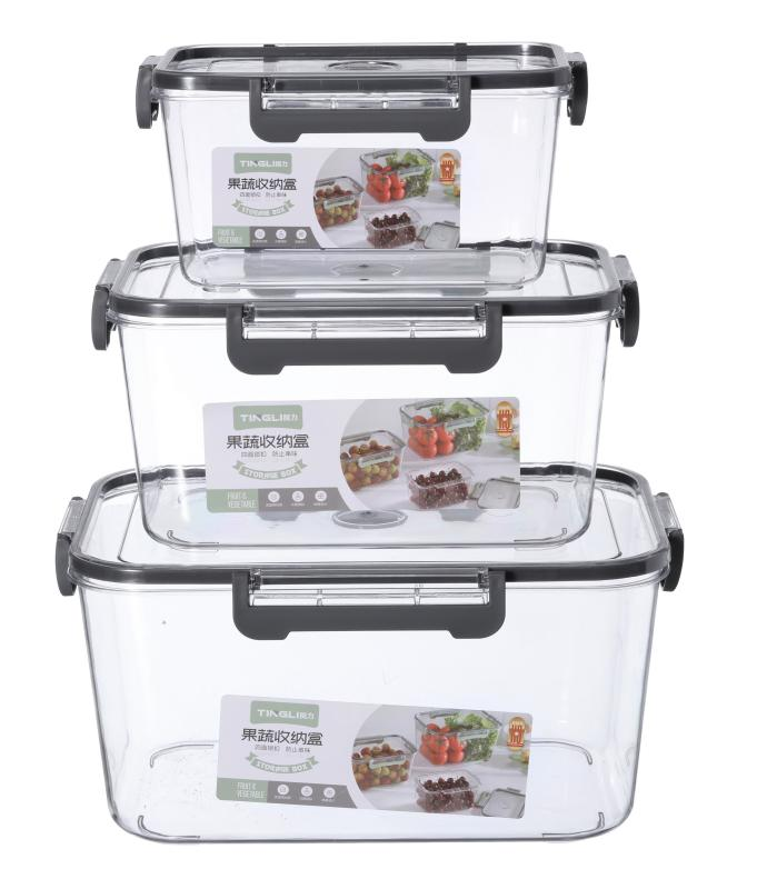 3-Piece Rectangular Food Storage Container Set