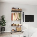 Small 3-Tier Garment Wire Rack with Wheels