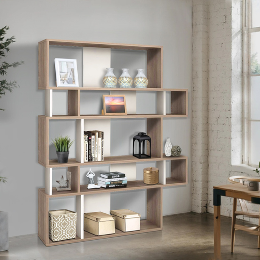 [OLB-BRWT] 5 Tier Bookshelf Open Back Bookcase