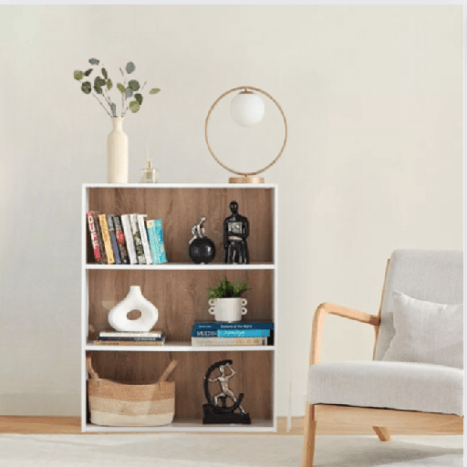 [MR-SRSG01-OAK] 3-Tier Open Bookcase