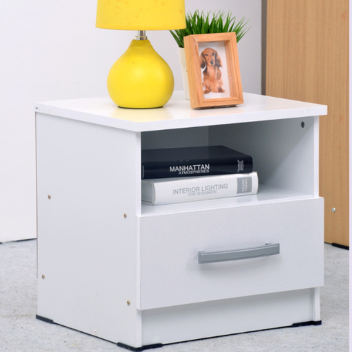 [NK-ORC-NKK-WHT]  Night Stand with Drawer 