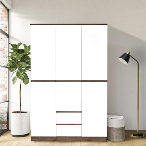 [WRD-LPM-SOB] Santorini 3-Door Wardrobe with Drawers