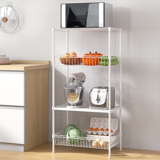 [CJ-B1469]  4-Tier White Kitchen Rack