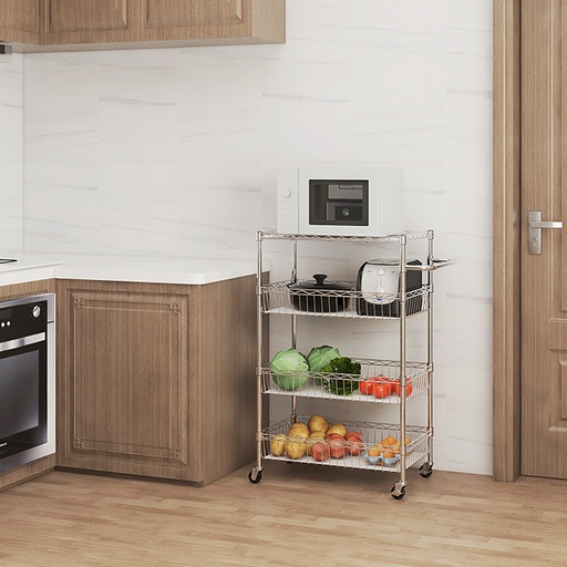 [CJ-B1020R-SP-PP] 4 Tiers Basket Kitchen Rack