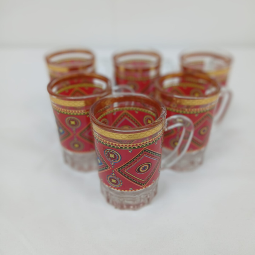 [101069] Red Najdi Istikana Tea Glass