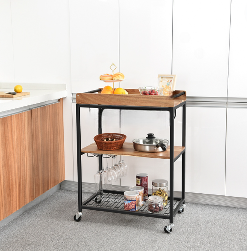 [WK830424] 3 Tier kitchen Trolley Steel