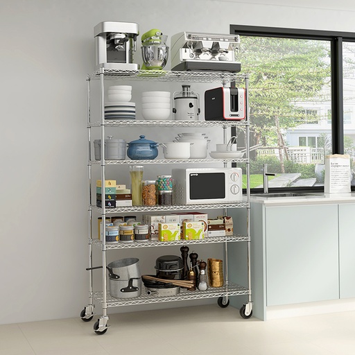 [CJ-A1276C-R] 6 Tier Wire Rack With Casters 