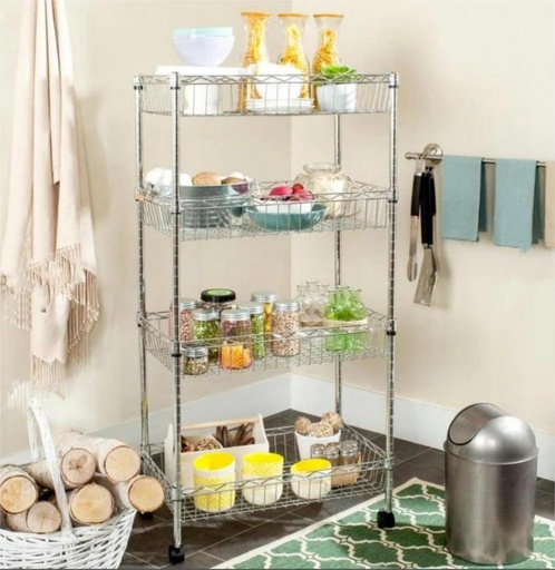[BK12045180A4C-BW3] 4 Tier Chrome Basket Rack 