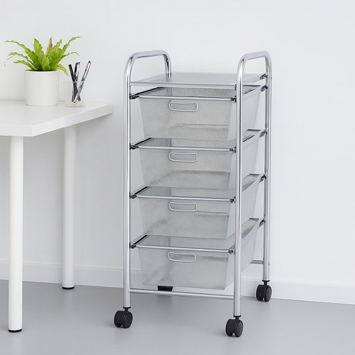 [FLN-5007] 4 Tier Mesh Drawer Storage Trolly