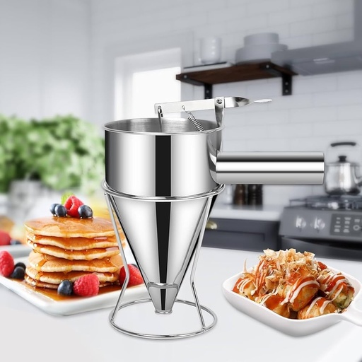 [9501399] S.S Lugaimat Batter Dispenser with Stand