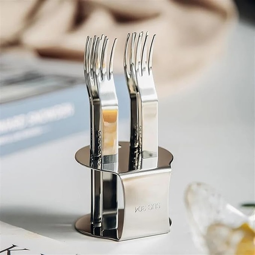[9501834] Silver Fork Set with Stand 