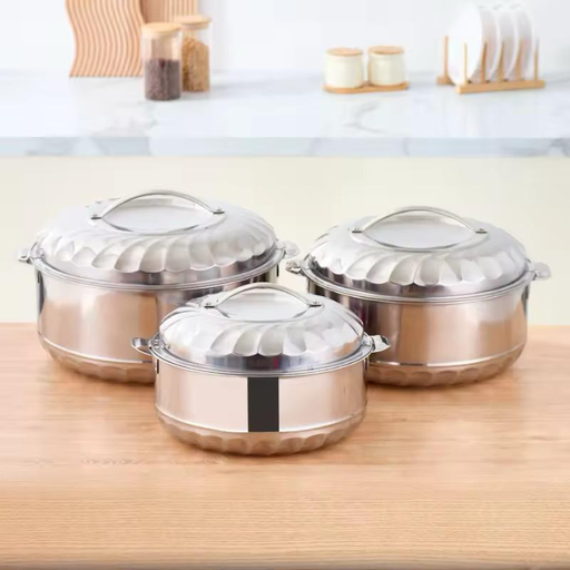 [14021] S.S Food Warmer Set – 3 Pieces (1L, 1.5L, 2.5L)