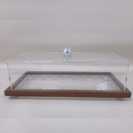 [L5343] Large Acrylic Pie Tray with Lid 