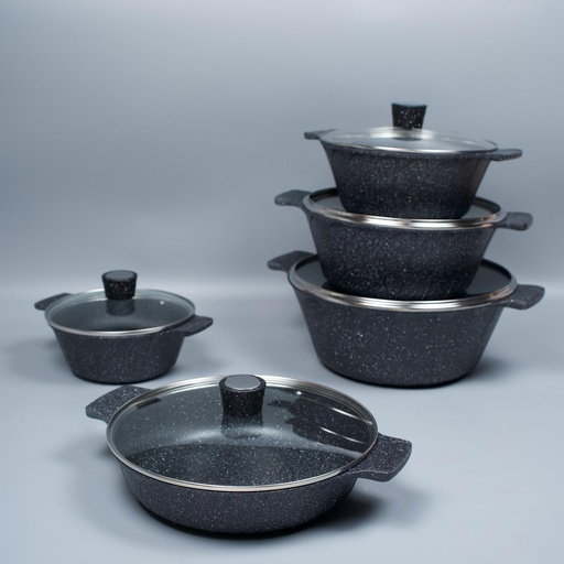 [5301560BK] 10 Piece Granite Cookware Set 
