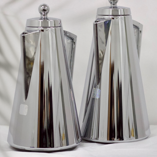 [K190497/2C]  Silver 2 piece Flask Set
