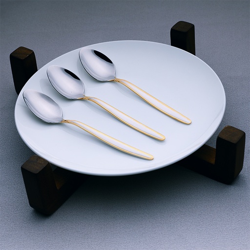 [A042G-3] Luna Tea Spoon With Gold Touch - Set of 3 