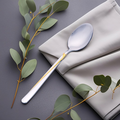 [D954G-1] Veda Table Spoon with Gold Touch - Set of 3