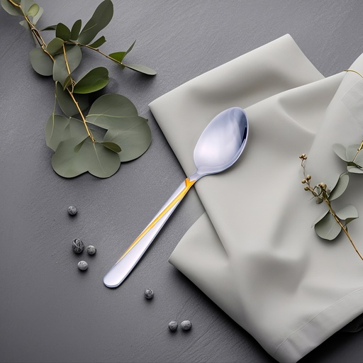 [D954G-3] Veda Tea Spoon With Gold Touch - Set of 3 