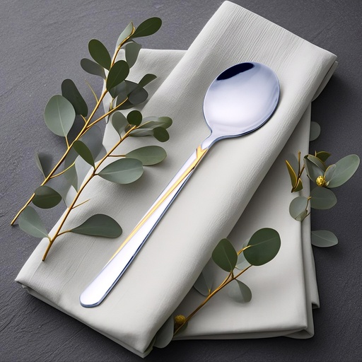 [D954G-6] Veda Soup Spoon with Gold Touch - Set of 3