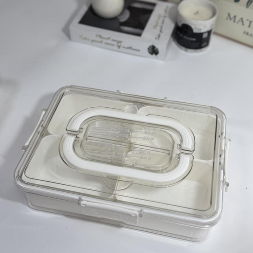 [8335] Clear 4-Compartment Snack Box