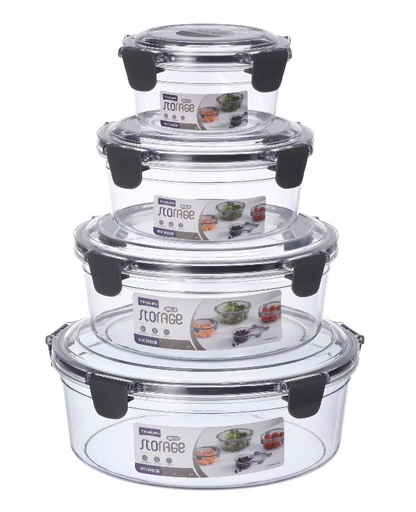 [118-8365-4] 4-Piece Round Food Storage Container Set